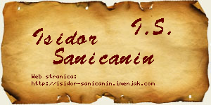 Isidor Saničanin vizit kartica